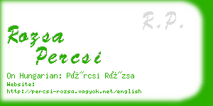 rozsa percsi business card